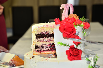 sweet fruit cake for the 70th birthday