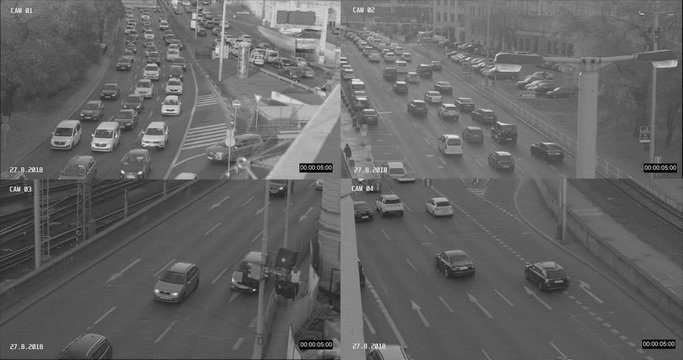 CCTV traffic split screen camera
