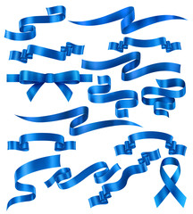 Set of Blue Ribbons