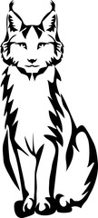bobcat - stylized illustration of sitting lynx
