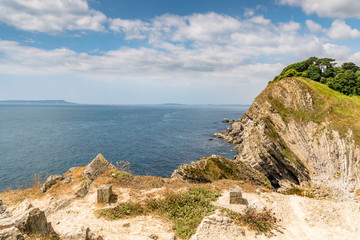 Cliff landscape of lulworth cove, uk.