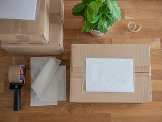 Paper package and white label.