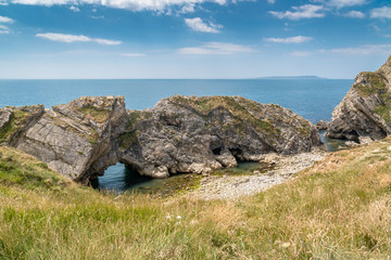 Cliff landscape of lulworth cove, uk.