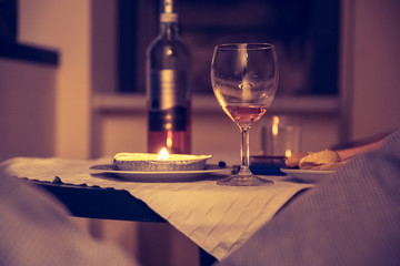 Glass of wine in the evening, summer holiday