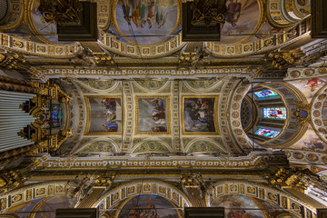 Fototapeta na wymiar Basilica Madonna della Rosa, Piazza Caprera, Santa Margherita Ligure, Italian Riviera, Gulf of Genoa, Italy, July 2013