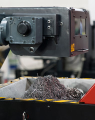 Aluminum and steel CNC cutting chip or scrap.