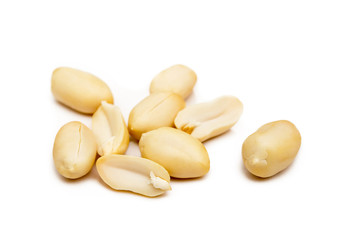 Fresh peanuts snack isolated on white background