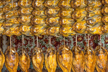 laos, ban phatang village : dried salted fish