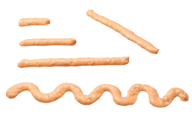 Shrimp sauce  stripe  isolated on white background,