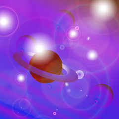 Variation of universe theme, fantasy and dream world concept, abstract cosmic background with planets and stars. Illustration.
