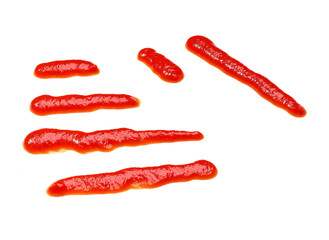 Tomato  sauce stripe  isolated on white background.