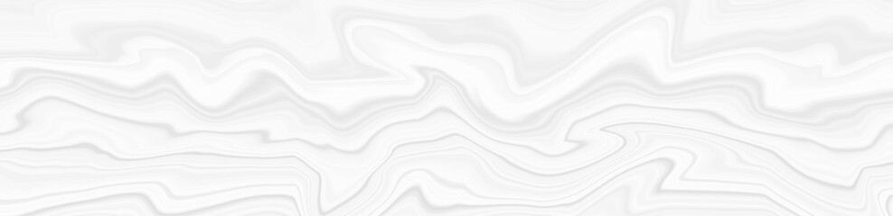 The background is white with a marble pattern with wavy eels. Panorama of a  light template for creative projects, beautiful drawing with the divorces and wavy lines in gray tones.