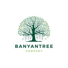 banyan tree logo vector icon illustration