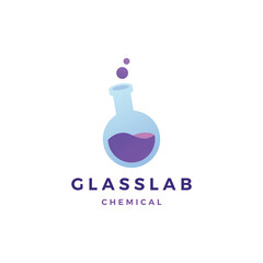 glass lab logo vector icon illustration