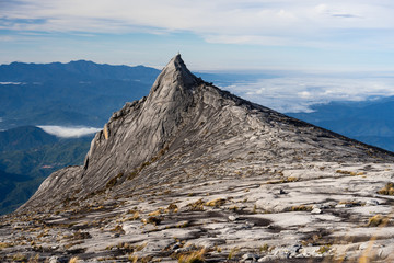 South peak of Kinabalu mountain massif in Sabah, Malaysia