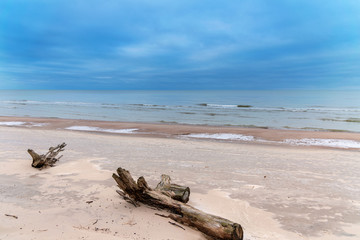 Cold winter wheather at Baltic sea, Latvia coast.