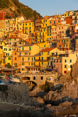 Manarola, village with colorful houses, Cinque Terre, Liguria, Italy, July 2013