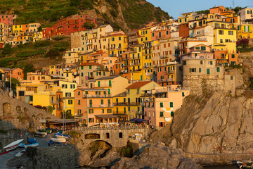 Manarola, village with colorful houses, Cinque Terre, Liguria, Italy, July 2013