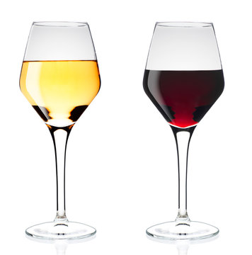 White  and red wine glasses