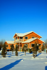 park cabin in the snow
