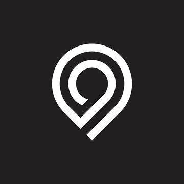 number 9 geometric lines logo vector