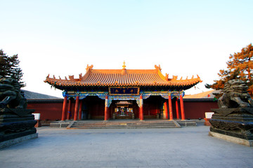 Fototapeta premium Gate of DaZhao Temple in Hohhot city, Inner Mongolia autonomous region, China