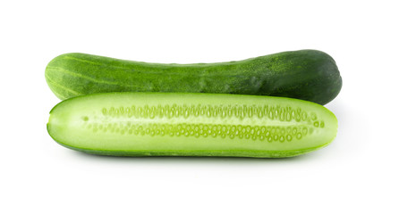 cucumber slice isolated over a white background