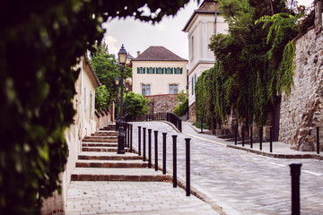 Fototapeta na wymiar Walk through the streets of Budapest in Hungary, the historic center