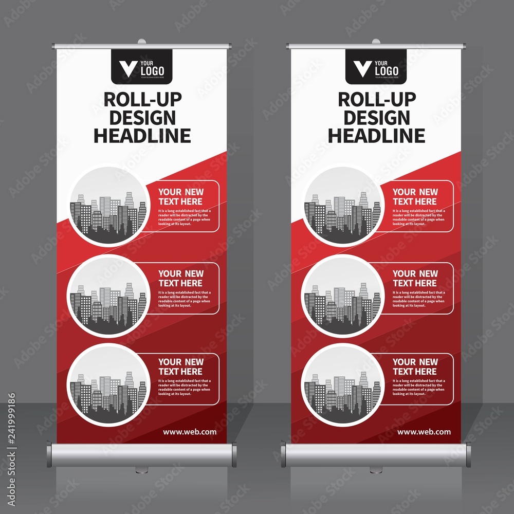 Wall mural roll up banner design template, vertical, abstract background, pull up design, modern x-banner, rect