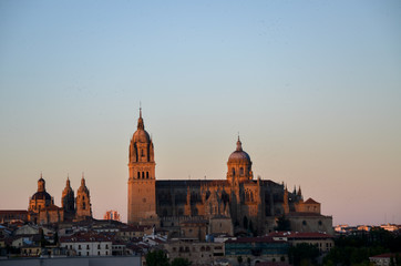 Obraz na płótnie Canvas 夕日を浴びるサラマンカ大聖堂（スペイン）