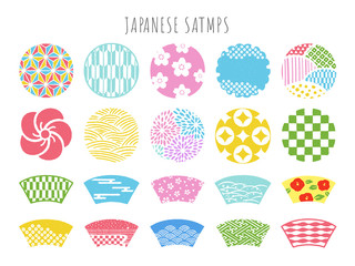 春色の和柄 シンプルな和のスタンプアイコン