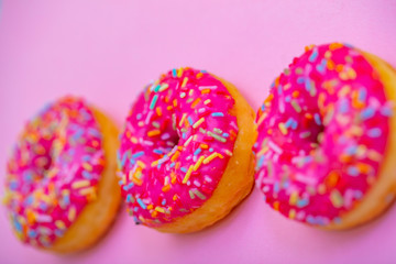 pink donuts background 