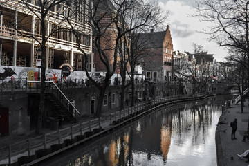 Canal houses in Utrecht city, the Netherlands
