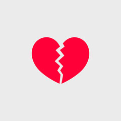 Broken heart. Logo for your design. Vector illustration.