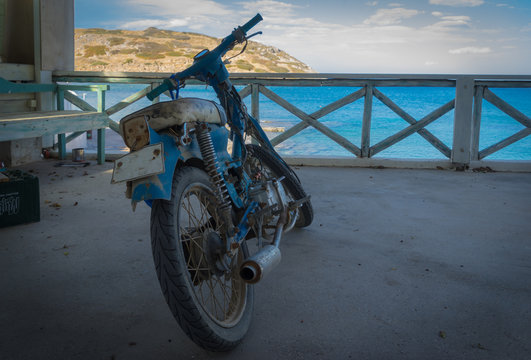 Agios Nikolaos, Crete - 09 29 2018: Panoramas of Mirabello Bay and the small port of Mohlos