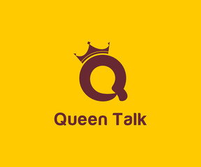 Queen Talk logo design concept. Consult logo template