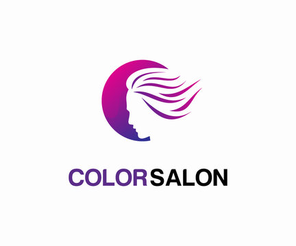 Colorful for beauty salon logo design vector, Salon logo template