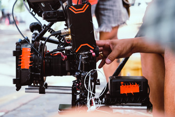 Fototapeta premium Film production crew,Behind the scenes background