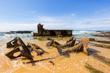 old coastline shipwreck