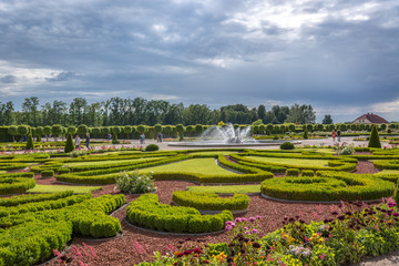 Rundāle Palace, Latvia - June 20th 2018 - The amazing garden of the Rundāle Palace, one hour drive from the capital Riga in Latvia