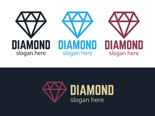 Diamond logost. Abstract luxury vector labels with sparkle brilliant. Luxury label and diamond, brilliant gemstone logo collection