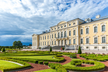 Rundāle Palace, Latvia - June 20th 2018 - The amazing Rundāle Palace with a beautiful garden, just one hour drive from the capital Riga in Latvia