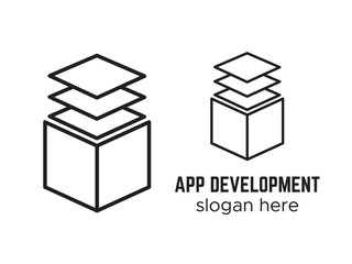 Development or game studio logos. Cube app logo