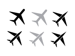 Plane vector. Jet symbols and airplane aviation signs