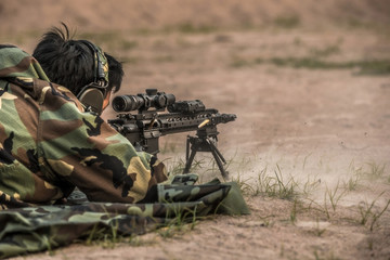 shooting assault rifle
