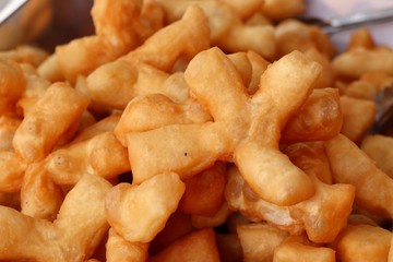 Deep-fried dough stick at market