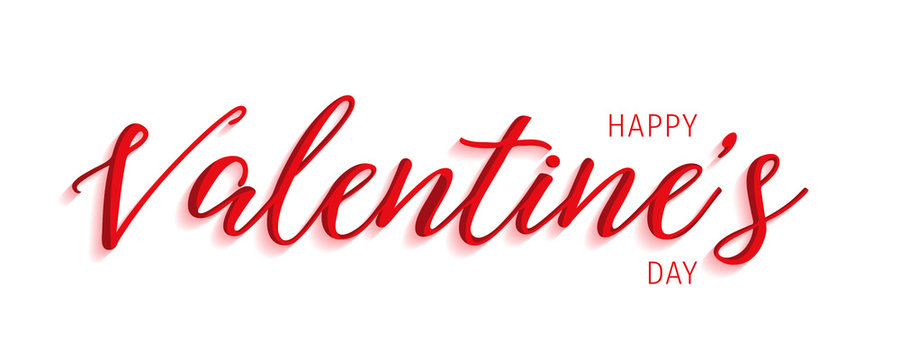 Valentines Day greeting card template with typography text happy valentine`s day. valentines day lettering.