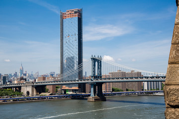 Fototapeta na wymiar Partial View One Manhattan Square over Manhattan Bridge