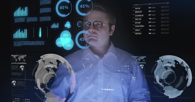 Futuristic bussiness screen with stock&acute;s informations