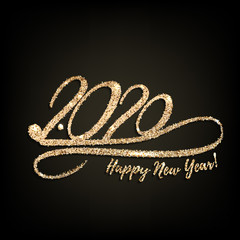 2020 year of the rat. Lettering 2020 in the form of rat silhouettes